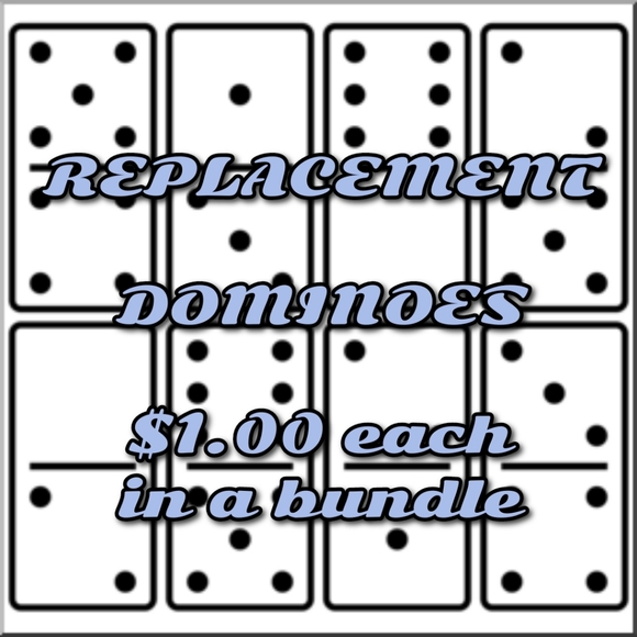 Replacement Dominoes 6:8 Large Dot Shiny Color 2x1x⅜ $1 Each in a Bundle - Picture 2 of 3